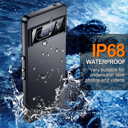 Hualele Pixel 7 Case IP68 Waterproof Dustproof Case with Built-in Screen Protector and Lens Protector, Rugged Full Body Sealed Heavy Duty Shockpro...