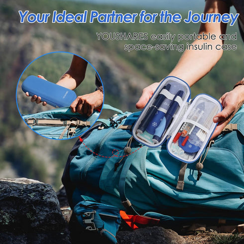YOUSHARES Insulin Cooler Travel Case TSA Approved - Portable Medication Cooler for Travel with 2 Ice Packs, Insulated Insulin Travel Case for Trip...