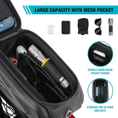 DURATECH Bike Bag, Bike Accessories, Waterproof Bike Phone Bag with EVA Material, TPU Touch Screen and Sun Visor, Bicycle Bag for Phones Under 6.9...