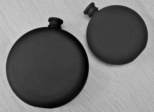 Hip Flask for Liquor Matte Black 8 Oz Stainless Steel Leak-Proof Circular with Funnel in Gift Package for Men & Women....
