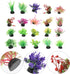 20pcs Fish Tank Landscaping Water Plants Succulants Terrarium Plants Artificial Succulent Aquarium Plants Decors Fish Tank Plants Artificial Plast...