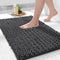 Yimobra Bathroom Rugs Non Slip Washable 32x20 Inch - Ultra Soft Absorbent Chenille Bath Mat, Quick Dry Shaggy Floor Carpet for Tub Shower, Dark Gr...