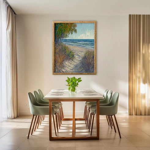 Posterizer 1 pcs-coastal landscape in classic oil painting style 2-Collectibles & Fine Art-Landscape & Nature Art-Gift for Men Women Teens- unfram...