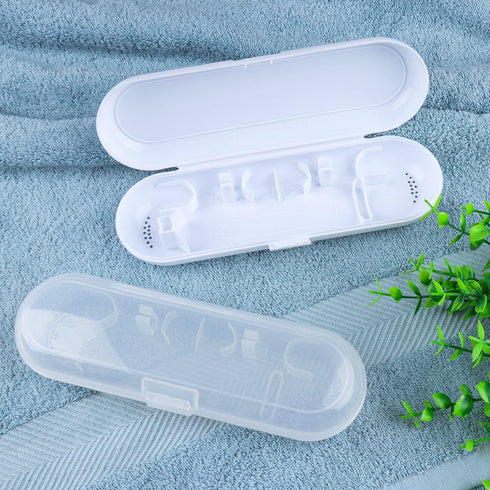 Fowecelt 2 Pack Electric Toothbrush Travel Case for Oral-B Pro and Other Electric Toothbrush, Portable Travel Toothbrush Holder (White & Clear)...