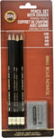 Koh-I-Noor Toison d'Or Graphite Pencil and Kneaded Eraser Set, 4 Degrees, 4 Pencils Per Pack (FA1900.4SET)...