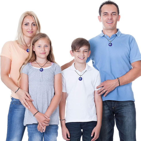 Yaomiao Evil Eye Bracelets with Necklace Set, 2 Pieces 7 Knot Red Rope Bracelet Amulet Lucky Bracelets with Card, 2 Pieces Evil Eye Pendant Neckla...