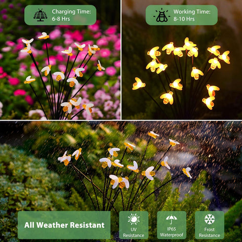Nacome Solar Garden Lights for Outside – Solar Swaying Light Waterproof for Garden Decor,Outdoor Yard Patio Landscape Decoration, Waterproof Solar...