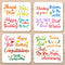 4pcs Blessing Word Wall Stencil Happy Birthday Alphabet Stencils for Crafts Large Letter Stencils for Painting 5.9x5.9" for Painting on Wood Canva...