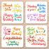 4pcs Blessing Word Wall Stencil Happy Birthday Alphabet Stencils for Crafts Large Letter Stencils for Painting 5.9x5.9" for Painting on Wood Canva...