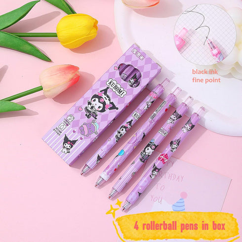 Cute School Supplies Set - Gel Pens, Journal Notebook, 50 Stickers, Pencil Cse, Kawaii Stationery Set, Back to School Gift, Purple...