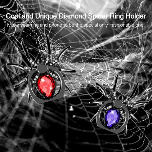 2pcs Spider Cell Phone Ring Holder Stand, Aircawin Cute Phone Finger Holder Stand Cool Animal Phone Grip Kickstand with 4pcs Ring Holder Hanging H...