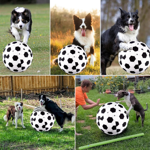 Juome Herding Ball for Dogs, 10" Dog Herding Balls with Soccer Cloth Cover Hand Pump, Interactive Dog Toys for Small & Medium Dogs...