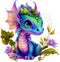 Fabric Panel 8"x8" Dragon 100% Cotton Quilting Panel Square AM1416...
