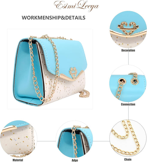 Glitter Shoulder Purses for Women with Golden Chain Women's Evening Handbags...