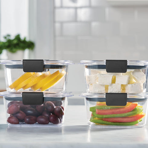 Rubbermaid Brilliance BPA Free Airtight Food Storage Containers with Lids, Set of 4 (4.7 Cup) Ideal for Lunch, Meal Prep, and Leftovers...