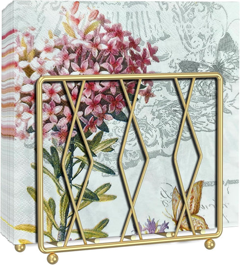 Napkin Holder for Table, Modern Metal Napkin Holders for Paper Napkins & Kitchen Dining Farmhouse & Countertops, Cocktail Upright Napkin Holder Di...