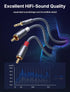 JSAUX 4ft/1.2M Aux to RCA Headphone Male to Male Jack Adapter Nylon Braided 1/8 to RCA Audio Y Cord for Smartphones, MP3, Tablets, Speakers, HDTV ...