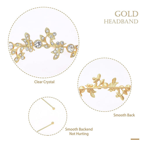Crystal Headband Bridal Tiara Flower Shape Women's Headpiece Metal Rhinestone Headbands For Girls...