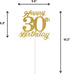 30th Birthday Cake Topper, 30th Happy Birthday Party Decoration with Premium Gold Glitter...