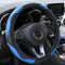 Car Steering Wheel Cover, 15 inch Microfiber Leather Carbon Fiber Soft Anti-Slip Breathable, Universal Size Elastic Car Accessory for Most Cars (B...