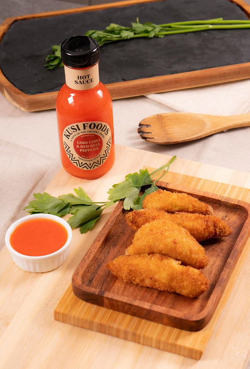 Kusi Foods Peruvian Hot Sauce 8.5 oz, Limo Chili & Red Bell Peppers, Fermented 50 days, Natural ingredients, Perfect Sauce For Seafood, Steak, Chi...