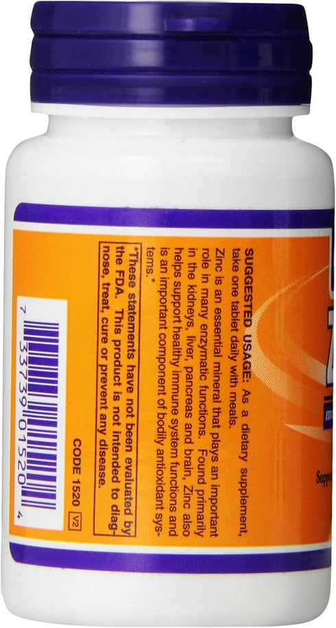 NOW Foods Zinc Gluconate, 100 Tablets / 50mg...