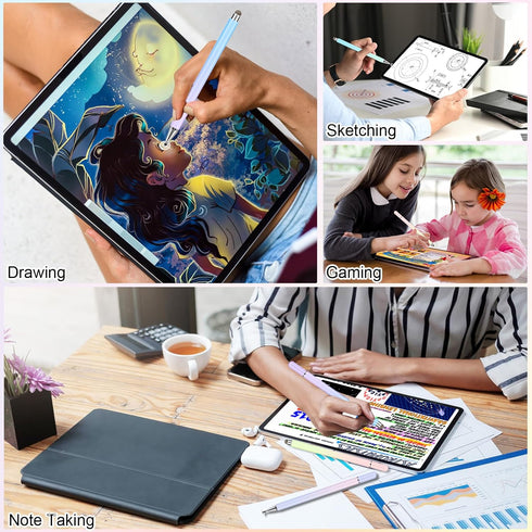 Stylus Pens for Touch Screens (4 Pcs), High Precision Disc Stylus with Magnetic Cap, 2-in-1 Stylus Pen Compatible with iPhone, iPad Pro, Mini, Air...