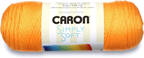 Caron Simply Soft Brites Yarn, 6 oz, Mango, 1 Ball...