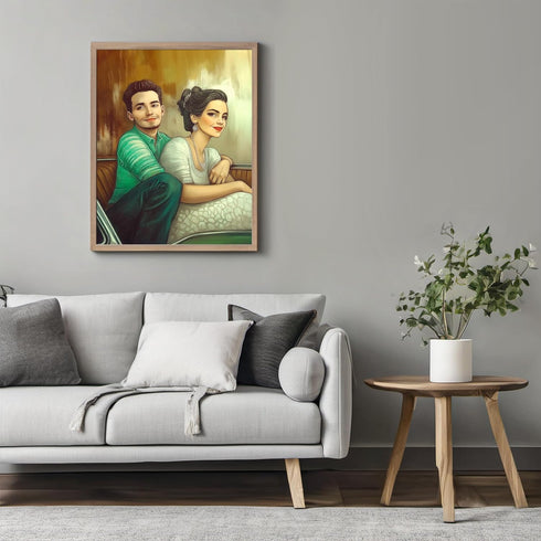 Posterizer 1 pcs-cute couple hugging-Valentine's day inspired art-Romantic Art-Holiday Poster Collection-Gift for Couples boyfriend girlfriend Hus...