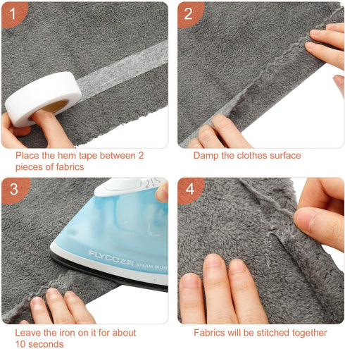 Boao Iron-on Hemming Tape Fabric Fusing Tape Fusible Bonding Web Adhesive for Bonding Clothes Jeans Pants Collars, 100 Yards(5/8 Inches)...