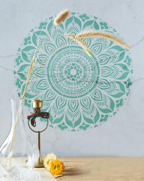 GSS Designs Large Mandala Wall Decor Stencil (16x16 Inch) Yoga Studio Decor Mandala Art Painting Stencil for Wood Wall Furniture Floor Tiles Fabri...