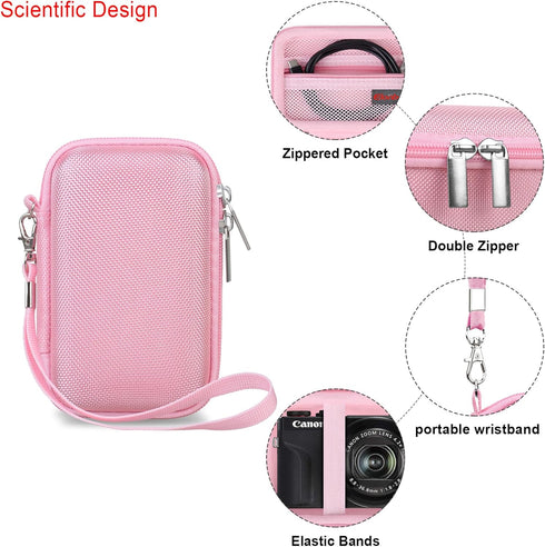 Carrying Case for Panasonic Lumix LX10/ LX100/ ZS60/ ZS70/ ZS80/ ZS200/ ZS100 4K Digital Camera, Vlogging Camera Travel Bag Storage Cover, Mesh Po...