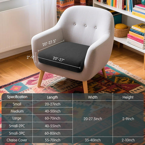 Hokway Couch Cushion Covers Stretch Cushion Covers Sofa Seat Cushion Slipcover Cushion Protector(Black, Small)...