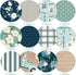 Whaline 12 Design Floral Pattern Paper Blue Flower Scrapbook Paper Double-Sided Decorative Craft Paper for Spring Easter Card Making Scrapbook Pho...