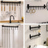 Dseap Kitchen Utensil Holder Hanger, Pot and Pan Rack Wall Mount, Kitchen Rail with 8 Hooks for Hanging Cooking Utensils, Mugs, Spoons, Wall Mount...