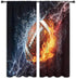 Cinbloo American Football Curtains Sheer Rod Pocket Boys Sports Wall Decor for Kids Men Teens Bedroom Water Flame Football Art Printed Cool Living...