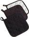 DII Basic Terry Collection Quilted 100% Cotton, Potholder, Black, 3 Piece...