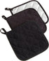 DII Basic Terry Collection Quilted 100% Cotton, Potholder, Black, 3 Piece...
