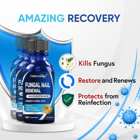 Toenail Fungus Treatment For Toenail & Finernails, 25% Undecylenic acid, Toe Nail Fungus Treatment Extra Strength, Tea Tree Oil for Tonail Fungus ...