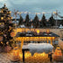 QITONG Warm White Solar Fairy Lights Outside Waterproof, 2 Pack Each 66ft 200 LED Solar String Lights Outdoor, 8 Modes Silver Wire Solar Twinkle L...