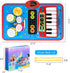 2-in-1 Musical Mat Toys for 1 2 3 4 5 Year Old, Piano Keyboard & Drum Set with 2 Drum Sticks, Early Educational Musical Learning Toys Birthday for...