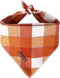 MR. CHUBBYFACE Fall Orange Plaid Dog Bandanas Reversible Triangle Bibs Scarf Accessories for Dogs Cats Pets...