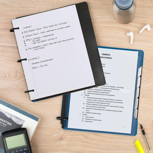 Five Star Flex Refillable Notebook + Study App, 1 Inch Binder with Customizable Cover, College Ruled Notebook and 3 Ring Binder, Hybrid NoteBinder...