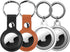 Waterproof Airtag Holder, DDJ 4 Pack Airtag Keychain, AirTag Case for Dog Collar, Luggage, Keys, Full Body Anti-Scratch Protective (PU Leather: Bl...