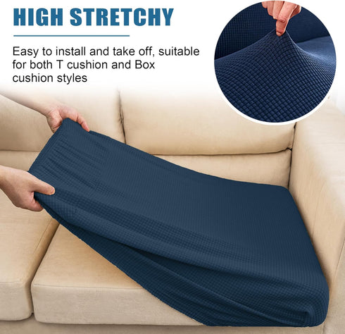 Water Resistant Sofa Cushion Slipcovers, RV Seat Cushion Covers High Stretch Furniture Protector, Washable Covering Coats for Camper (Chair Cushio...