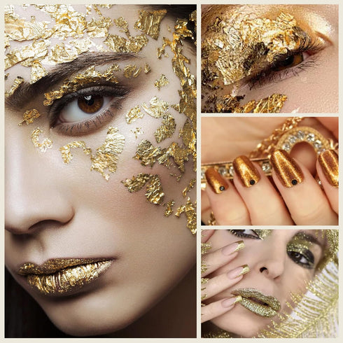 300PCS Imitation Rose Silver Gold Leaf Sheets Foil Sheets for Art, Gilding Crafting, Painting, Furniture Decoration, Jewelry Making 3.15×3.35 inch...