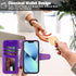 Arae Compatible with iPhone 13 Case with Card Holder and Wrist Strap Wallet Flip Cover for iPhone 13 6.1 inch,Purple......