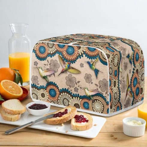 Talayituse Boho Mandala Hummingbird Print Toaster Cover 2 Slice Wide Slot, Lightweight Toaster Cover Dust Protection Washable Appliance Bag Bread ...