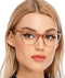 AQWANO Stylish Cat Eye Computer Reading Glasses Women Oversized Designer Blue Light Block Eyeglasses Readers Anti UV400 Eyestrain,Champagne 2.0...