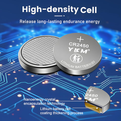 CR2450 3 Volt Battery DL2450 ECR2450 BR2450 2450 3V Lithium Battery for Tea Light Candles Car Remote Key Fob Alarm Sensor Watch Coin Cell Battery ...